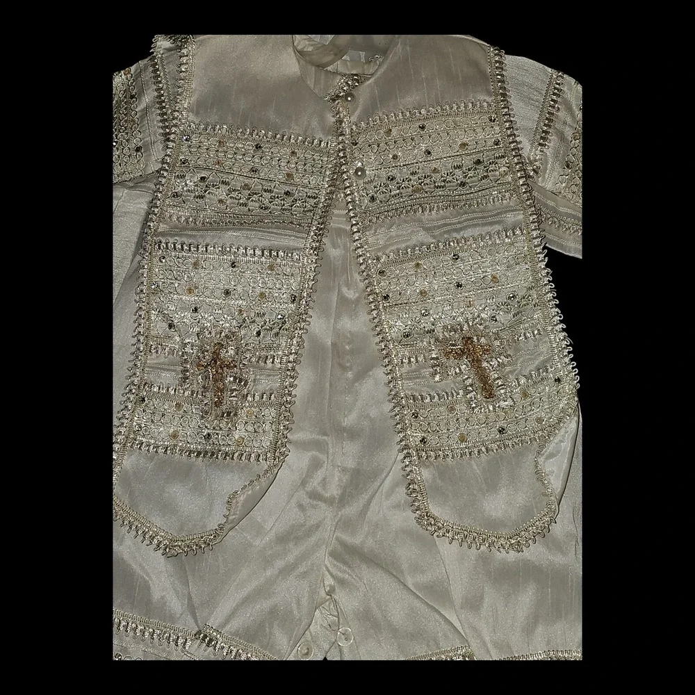 VTG Mi Luz Ceremoniales Christening Romper & Vest Set for Baby‎ Boys (6-18M)